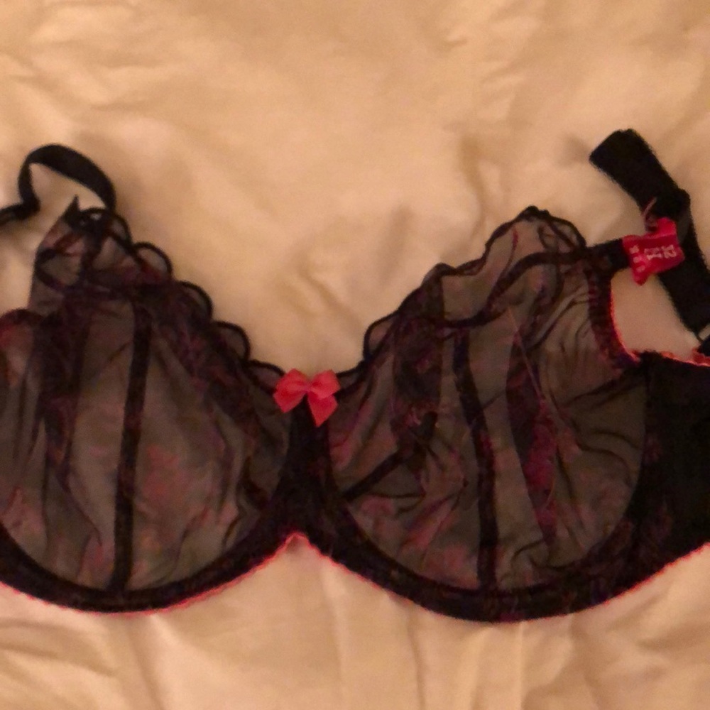 Curvy Kate bra 32 H black pink underwire NWT